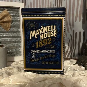 Vintage Maxwell House 1892-1992 Slow Roasted Coffee 100 Year Anniversary Tin